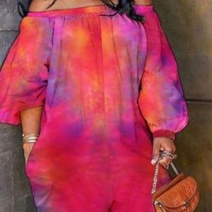 Sm, Lg Multi-colored Romper, very comfortable